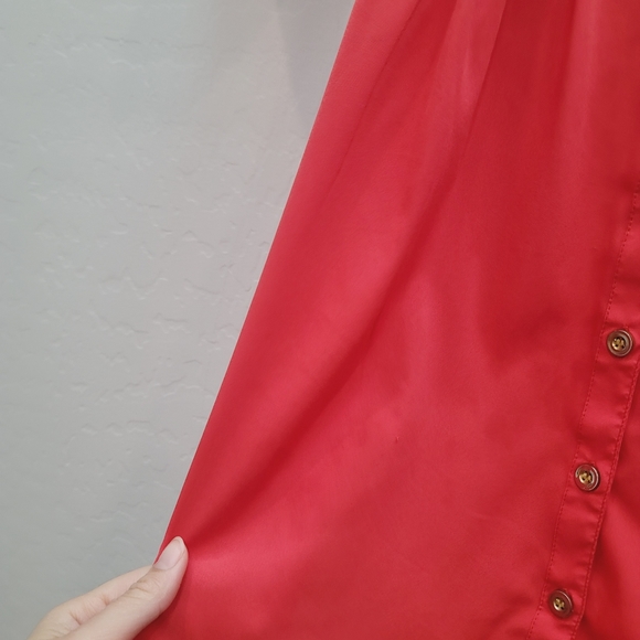 Speed Control Coral Orange Button Down Dress Women's Size Small - Picture 4 of 9